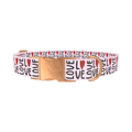 Love Heart Dog Collar - metal rose gold
