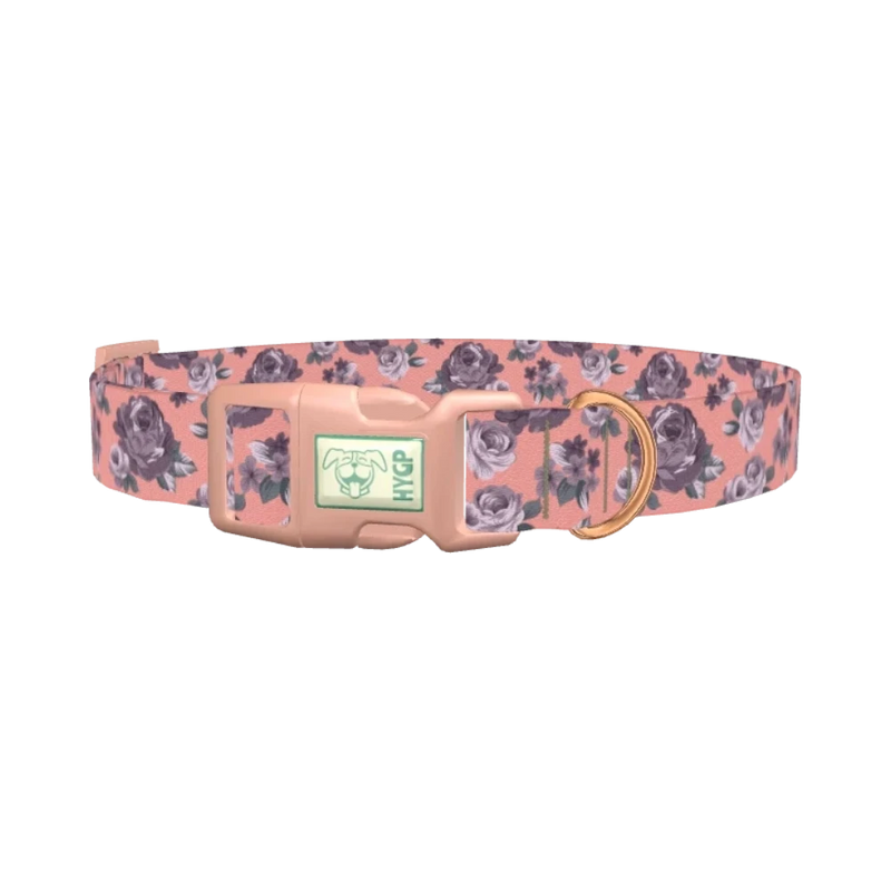 Pastel Rose Bouquet Dog Collar - plastic rose gold