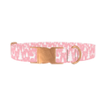 Pink Reindeer Forest Dog Collar - metal rose gold