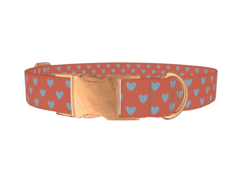 Blue Heart Valentine Dog Collar