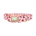 Pink Bow Pattern Dog Collar - plastic rose gold