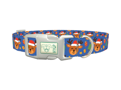Blue Reindeer Gift Dog Collar