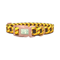 Brown Background Gold Chain Dog Collar - plastic rose gold