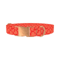 Red Sketch Heart Dog Collar - metal rose gold