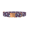 Christmas Gothic Skulls Dog Collar - metal rose gold