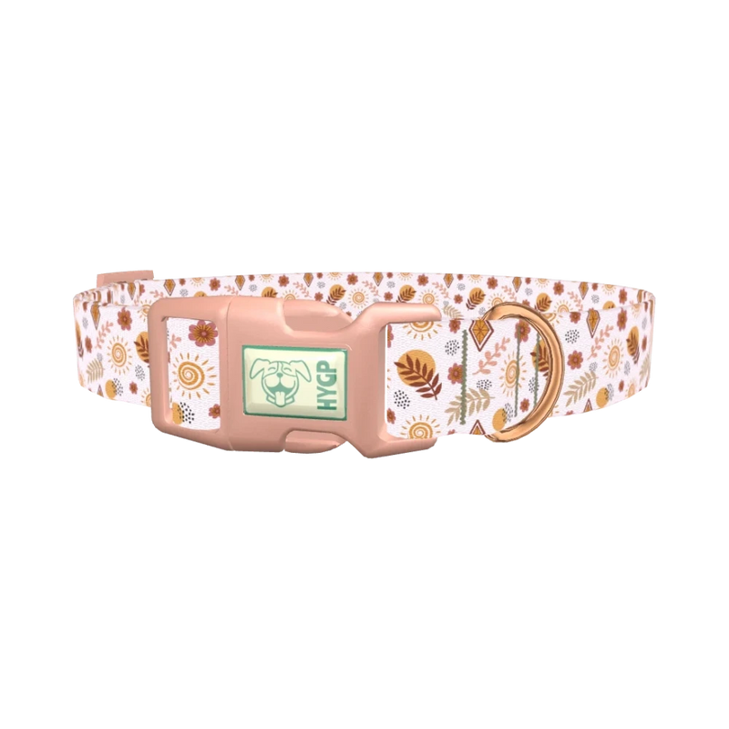 Bohemian Floral Dog Collar - plastic rose gold