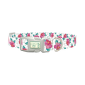 Leopard Floral Dog Collar - plastic silver