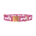 Lip Print Dog Collar - metal rose gold