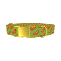 Hot Dog Pattern Dog Collar - metal gold