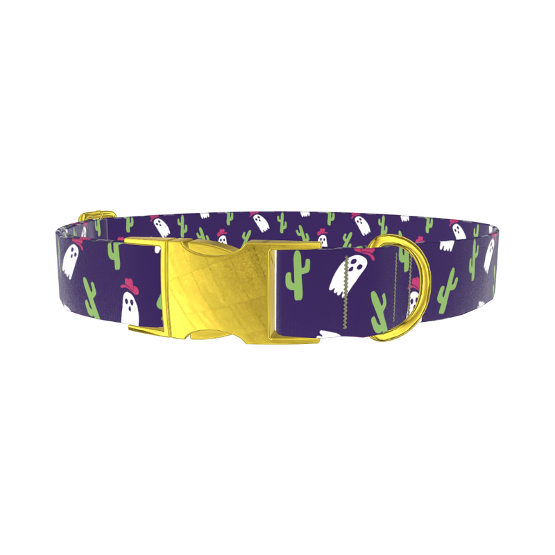Cactus Ghost Dog Collar - metal rose gold