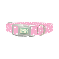 Pink Heart Dog Collar - plastic silver
