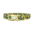 Tropical Banana Leaf Dog Collar - plastic gold