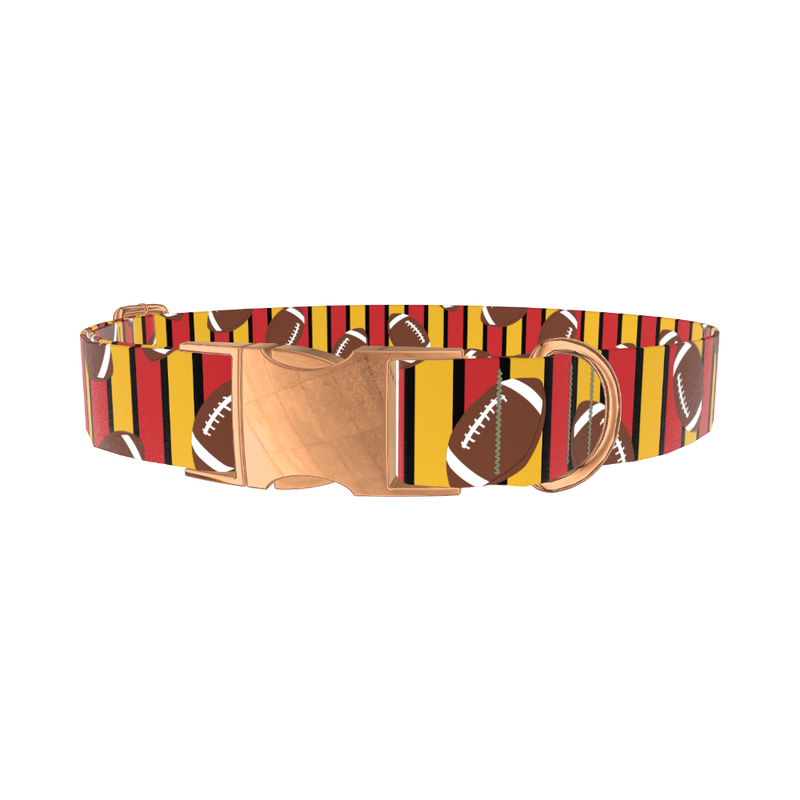 Football Stripe Dog Collar - metal rose gold