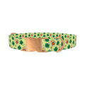 St. Patrick's Day Beer Clover Dog Collar - metal rose gold