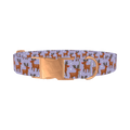 Purple Reindeer Dog Collar - metal rose gold