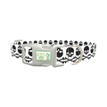 Black Skull Pattern Dog Collar - plastic silver