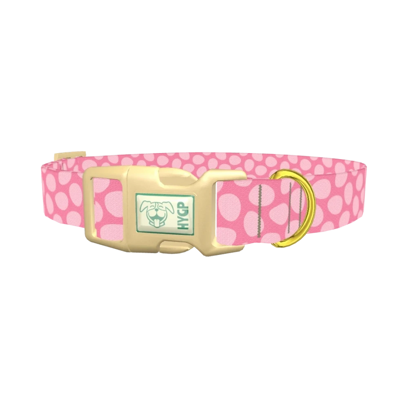Pink Easter Egg Dog Collar - plastic gold