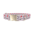 Love Heart Dog Collar - metal silver
