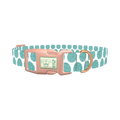 Teal Easter Egg Pattern Dog Collar - plastic rose gold