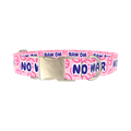Peace Symbol Pink Dog Collar - metal gold