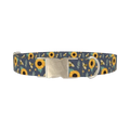 Bee Sunflower Dog Collar - metal silver