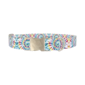 Spiral Tie-Dye Dog Collar - metal silver