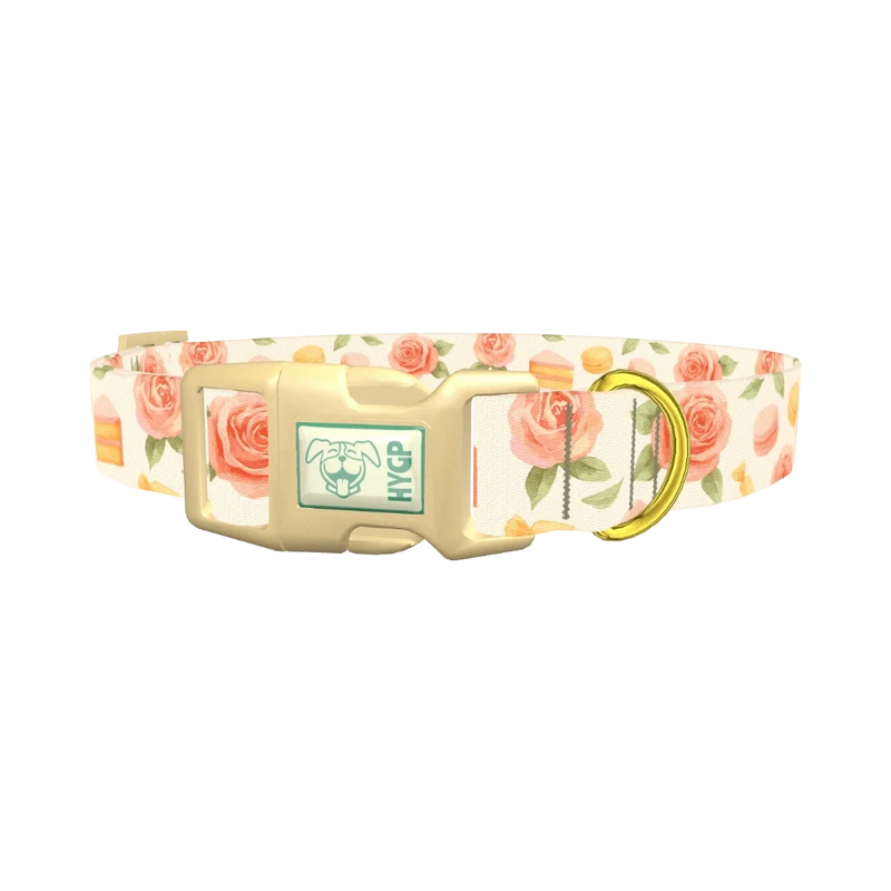 Floral Sweets Dog Collar - plastic gold