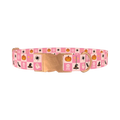 Halloween Tiles Dog Collar - metal rose gold