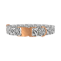 Zebra Print Dog Collar - metal rose gold