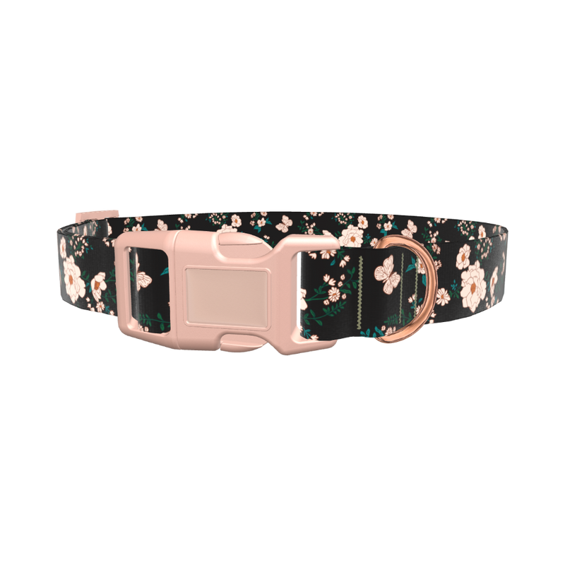 Rosehip Butterfly Dog Collar - plastic silver