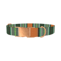 Woven Stripe Dog Collar - metal rose gold
