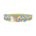 Pastel Easter Egg Dog Collar - metal silver