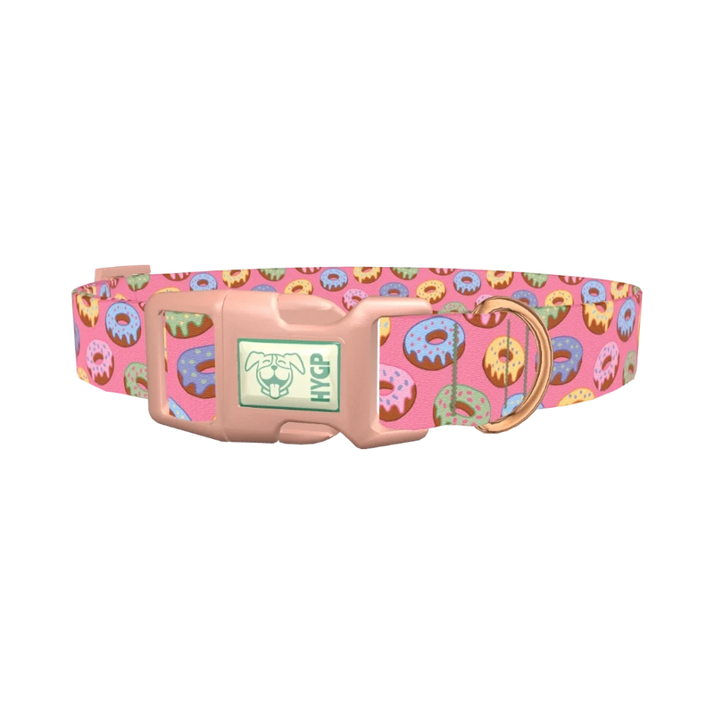 Colorful Donut Dog Collar - plastic rose gold
