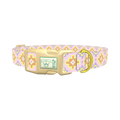 Pastel Geometric Dog Collar - plastic gold