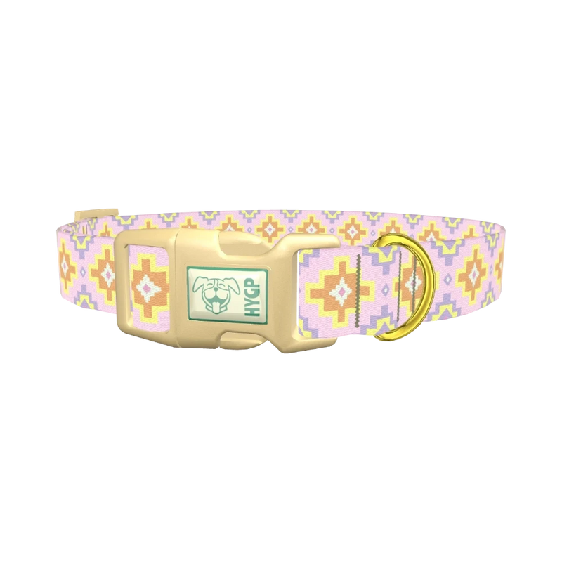 Pastel Geometric Dog Collar - plastic gold