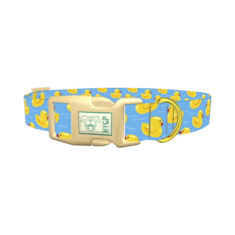 Yellow Duck Dog Collar - plastic gold