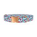 Gingham Cherry Dog Collar - metal rose gold