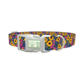 Floral Sunflower Dog Collar - plastic silver