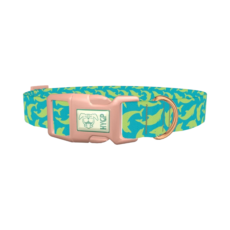 Nautical Dolphin Dog Collar - plastic rose gold