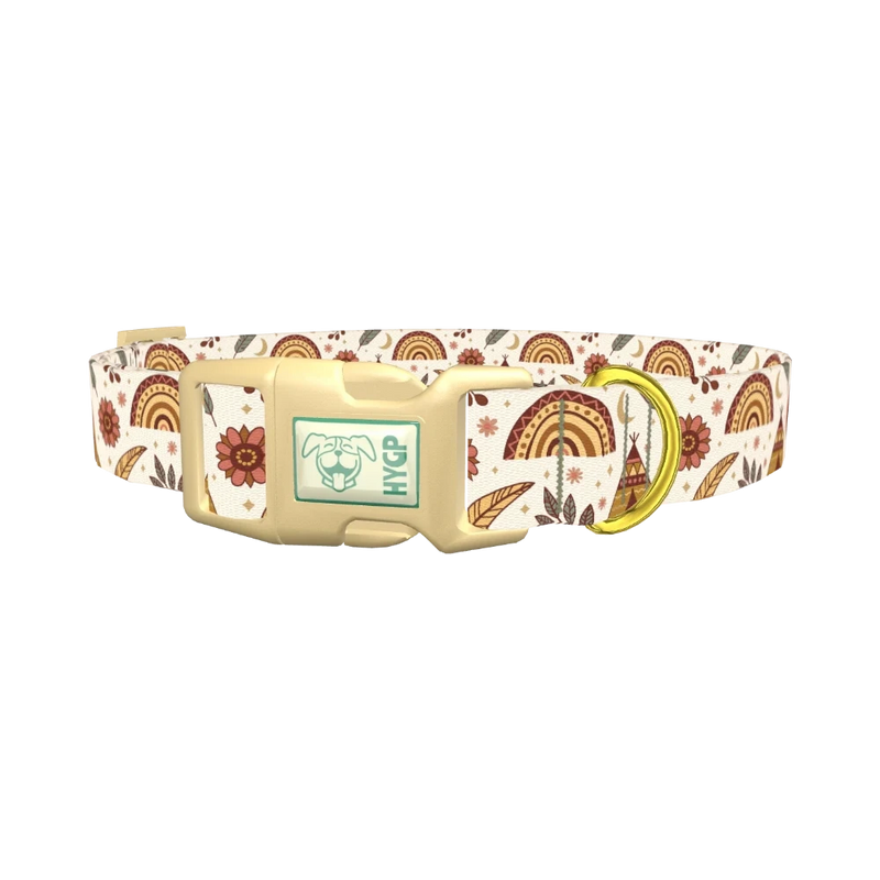 Bohemian Rainbow Dog Collar - plastic gold