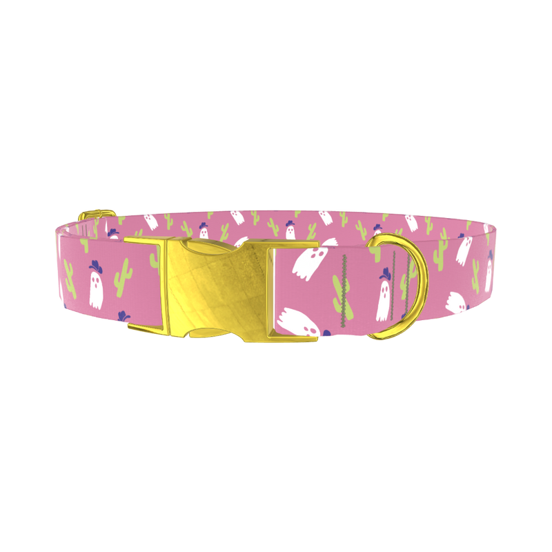 Cowboy Ghost Dog Collar - metal gold