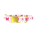 Pink Heart Bow Dog Collar - metal gold