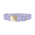 Purple Heart Pattern Dog Collar - metal silver