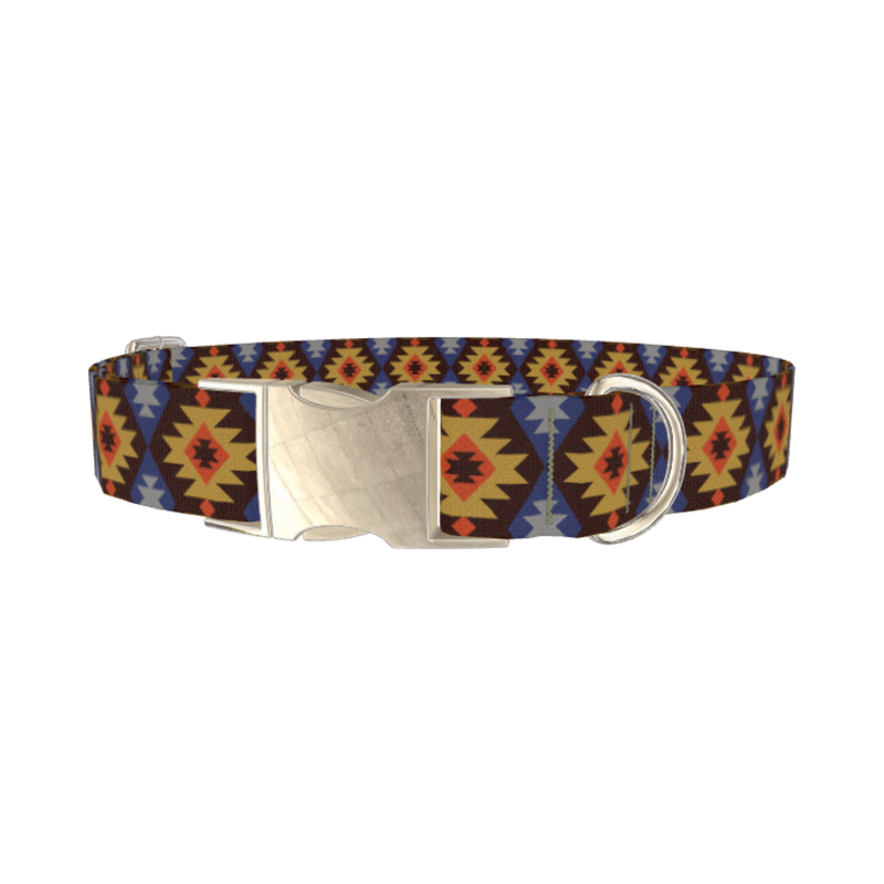 Geometric Star Dog Collar - metal silver