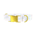 Pastel Paint Splatter Dog Collar - metal gold