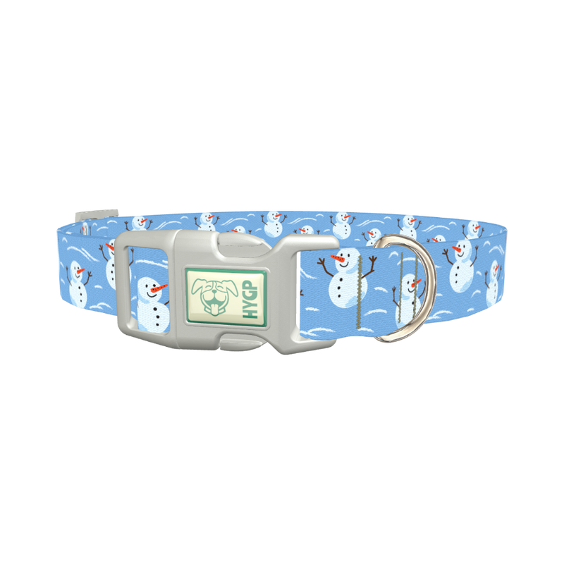 Christmas Snowman Dog Collar - plastic silver