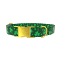 St. Patrick's Clover Dog Collar - metal rose gold