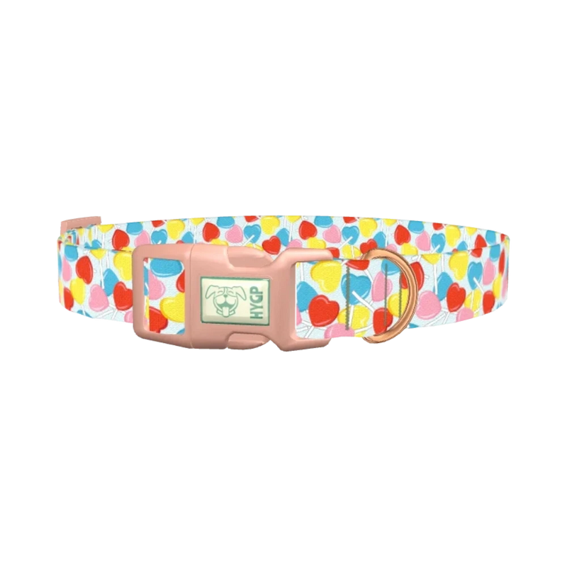 Candy Heart Dog Collar - plastic rose gold