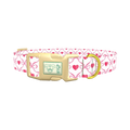 Pink Bow Heart Dog Collar - plastic gold