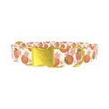 Peach Floral Dog Collar - metal gold